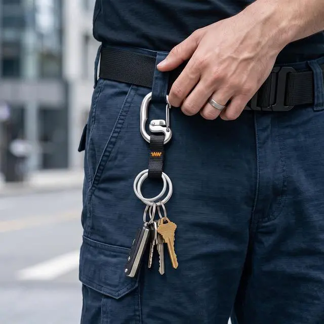 Alt view image 5 of 6 - STEEL HAWK Stainless Steel Keychain EDC Organizer Car Key Clip Holder
