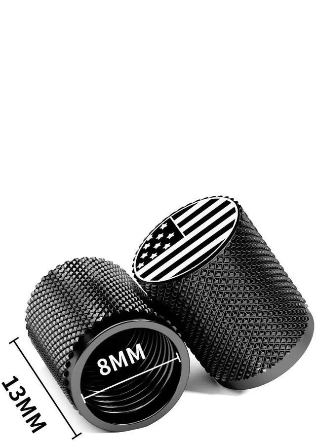 Alt view image 2 of 5 - STEEL HAWK 316L Stainless Steel Tire Valve Stem Caps for Cars, Trucks, Motorcycles, 4-Pack - PVD Black