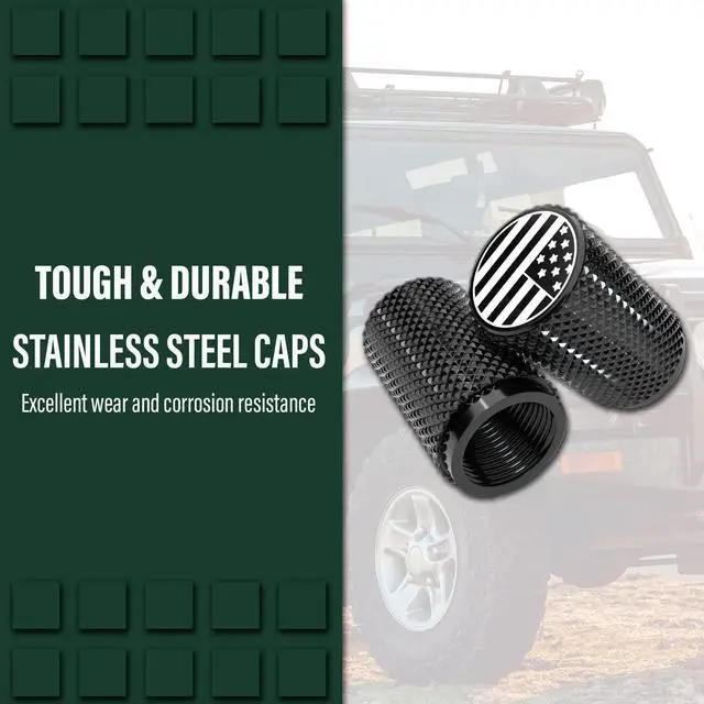 Alt view image 4 of 7 - STEEL HAWK 316L Stainless Steel Tire Valve Stem Caps for Cars, Trucks, Motorcycles, 4-Pack - Silver Extended