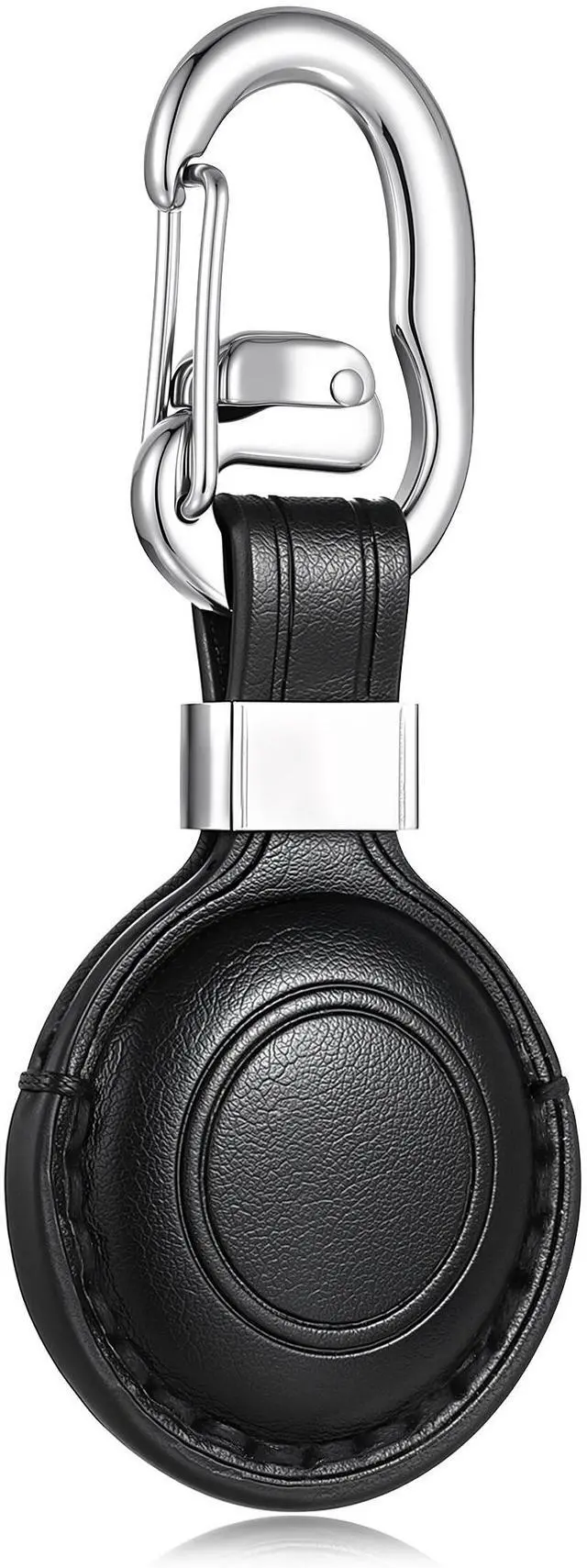 Main image of BISONDALE Apple AirTag Tracker Protective Case Keychain, Full Grain Leather Clip - Black