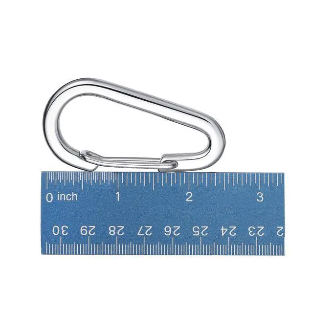 Alt view image 3 of 7 - STEEL HAWK 2.5" 304 Stainless Steel Wire Gate Carabiner Clips, Spring Snap Hooks