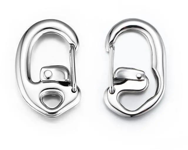 Main image of STEEL HAWK 1.75" Stainless Steel Double Lock Carabiner Keychain Clip for Camping & EDC - 1 Closed Loop + 1 Open Loop Clip