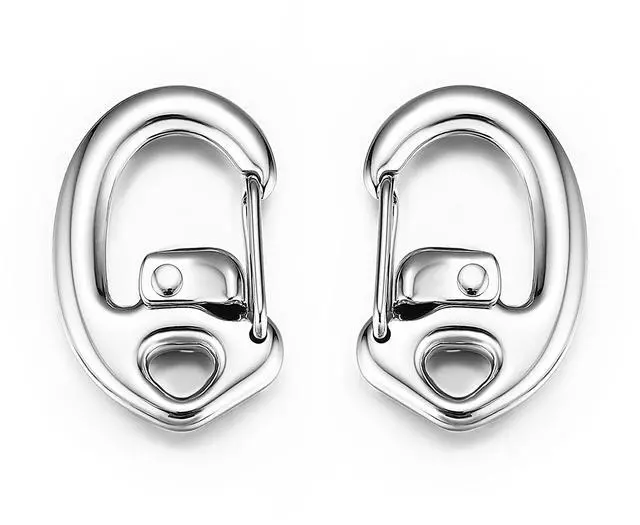 Main image of STEEL HAWK 1.75" Stainless Steel Double Lock Carabiner Keychain Clip for Camping & EDC - 2 Closed Loop Clips