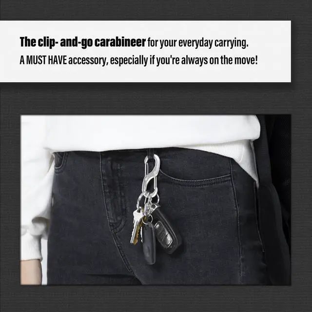 Alt view image 6 of 6 - STEEL HAWK S-Shaped Stainless Steel Double Carabiner Clip Snap Hooks, 3-Piece Set (S/M/L)