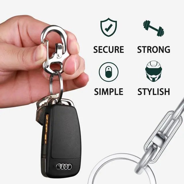 Alt view image 3 of 7 - STEEL HAWK Fliplock Stainless Steel Locking Carabiner Clip Keychain Hook