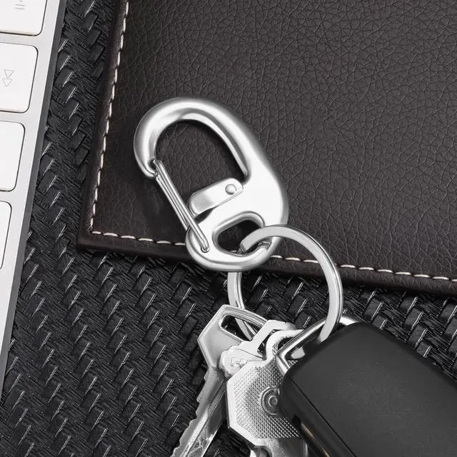 Alt view image 6 of 7 - STEEL HAWK Fliplock Stainless Steel Locking Carabiner Clip Keychain Hook