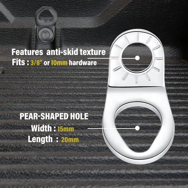 Alt view image 2 of 5 - STEEL HAWK Cold-Forged Stainless Steel Tie Down Hooks Strapping Hardware, 8-Pack - Silver