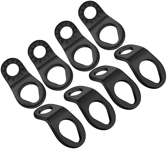 Main image of STEEL HAWK Cold-Forged Stainless Steel Tie Down Hooks Strapping Hardware, 8-Pack - Black