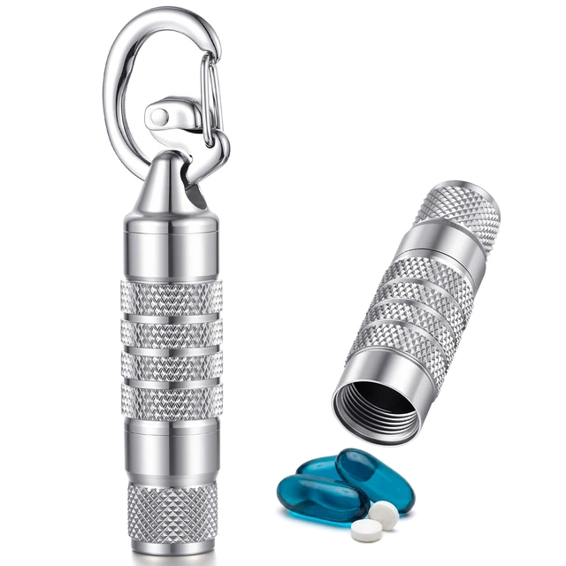 Alt view image 2 of 7 - Divoti Expandable Surgical Steel Pill Fob Keychain & Double Locking Clip
