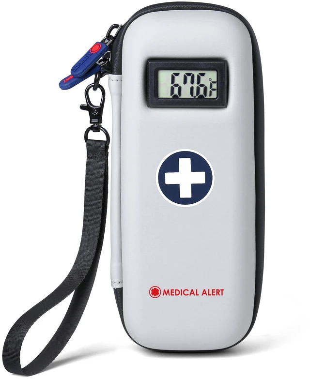 Main image of Divoti GLP-1 & Insulin Medical Cooler Case Hardshell Travel Bag with LCD Temp Display - Gray