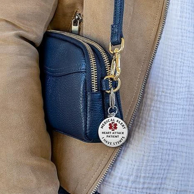 Alt view image 3 of 6 - Stainless Steel Medical ID Tag & Quick Clip, Heart Attack & Stents