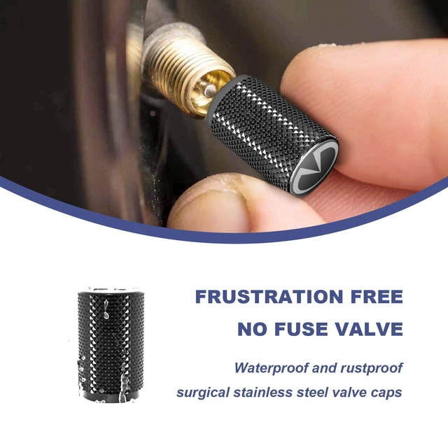 Alt view image 4 of 5 - STEEL HAWK 316L Stainless Steel Tire Valve Caps, 4-Pack, Standard, PVD Rose Gold