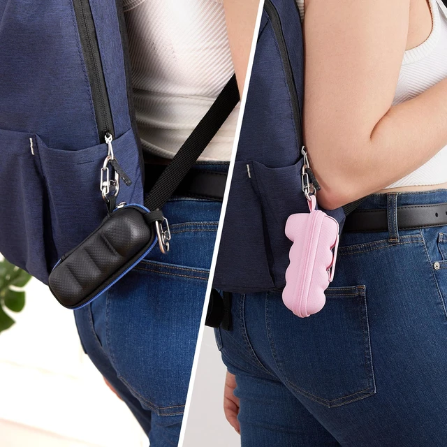 Alt view image 3 of 7 - Divoti Asthma Inhaler Travel Case with Clip-On Keychain Carabiner, Black