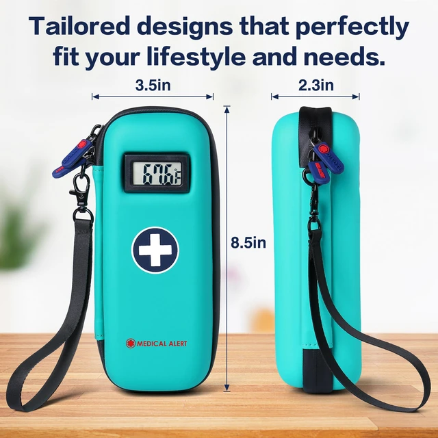 Alt view image 7 of 7 - Divoti GLP-1 & Insulin Medical Cooler Case with LCD Temperature Display, Teal