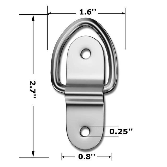 Alt view image 5 of 7 - STEEL HAWK Cold Formed Stainless Steel D-Ring Tie Downs, 4-Pack