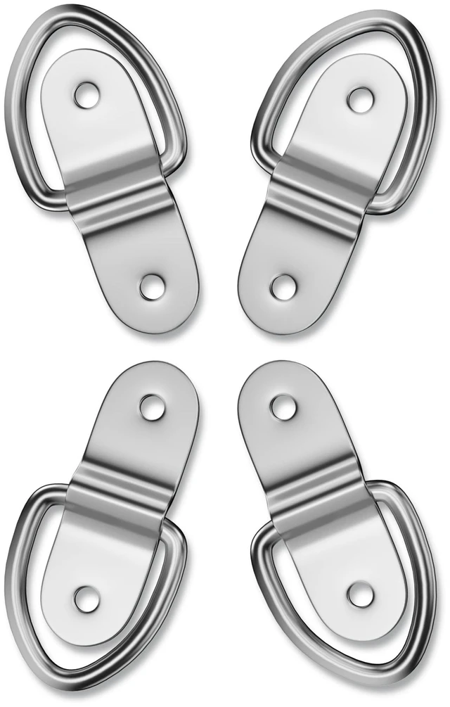 Main image of STEEL HAWK Cold Formed Stainless Steel D-Ring Tie Downs, 4-Pack