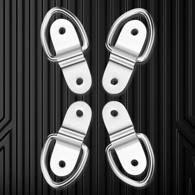 Alt view image 3 of 7 - STEEL HAWK Cold Formed Stainless Steel D-Ring Tie Downs, 4-Pack