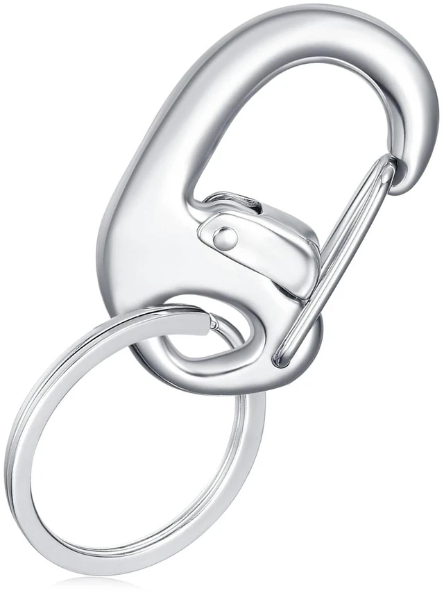 Main image of STEEL HAWK Fliplock Stainless Steel Locking Carabiner Clip, Secure Wire Gate with Key Ring, Compact Keychain Hook, EDC