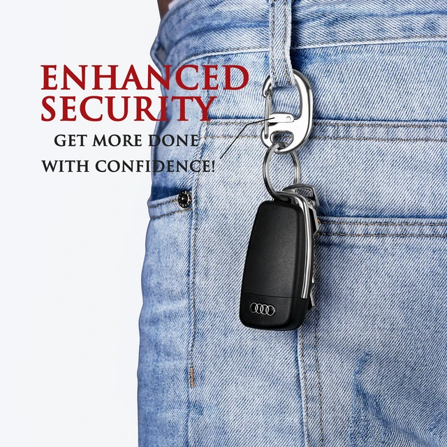 Alt view image 5 of 6 - STEEL HAWK Fliplock Stainless Steel Locking Carabiner Clip, Secure Wire Gate with Key Ring, Compact Keychain Hook, EDC
