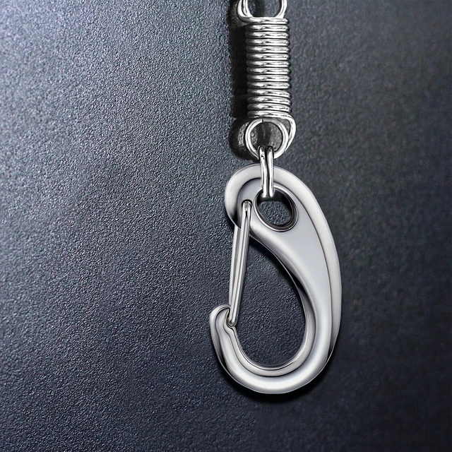 Alt view image 2 of 6 - STEEL HAWK 5-Piece Stainless Steel Carabiner Set, Cold Forged Snap Hooks, Mirror Finish, Curved Edge Clips