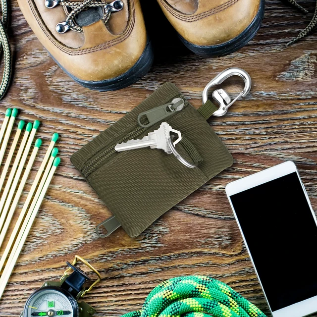 Alt view image 4 of 6 - Steel Hawk Carabiner Keychain with Ring Clips, Polished Stainless Steel, Double Lock, 1.75"
