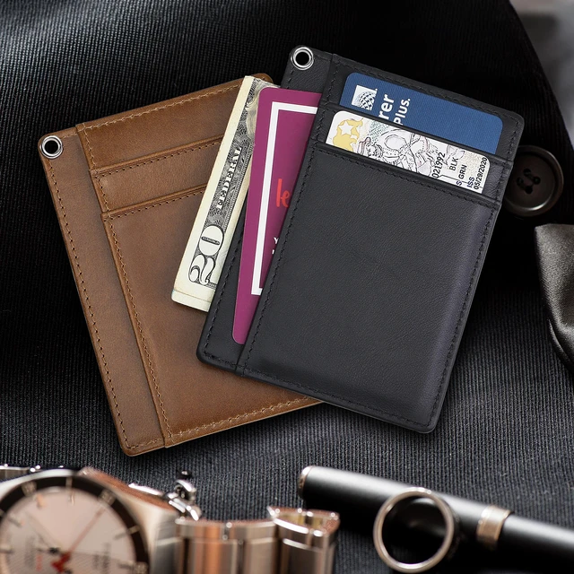 Alt view image 3 of 7 - RFID Blocking Slim Front Pocket Wallet for Men with Clip, Black