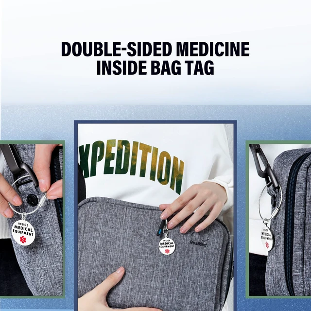 Alt view image 4 of 5 - Divoti 1.25" SS Medical Equipment Inside TSA Bag Tag, CPAP w/RW/QC