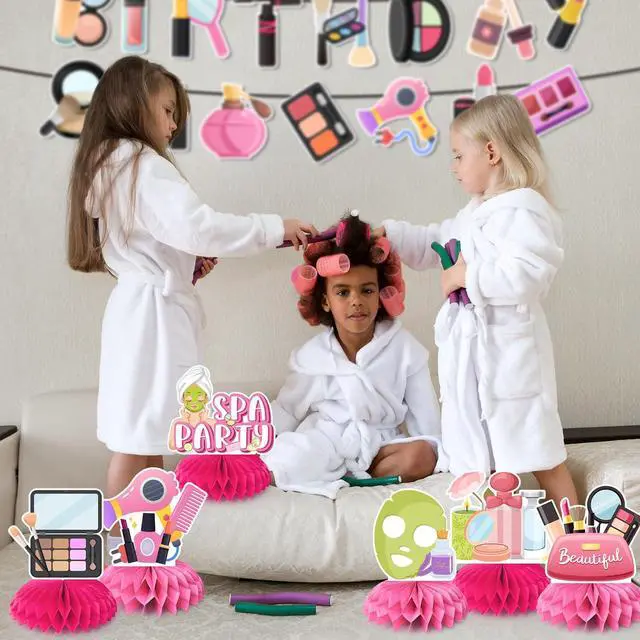 Alt view image 5 of 6 - Spa Party Decorations, 9pcs Spa Honeycomb Centerpieces/Make Up Table Decorations/Spa Centerpieces for Tables/Spa Birthday Party Centerpieces, Spa Day Centerpiece for Makeup Birthday Party Decorations