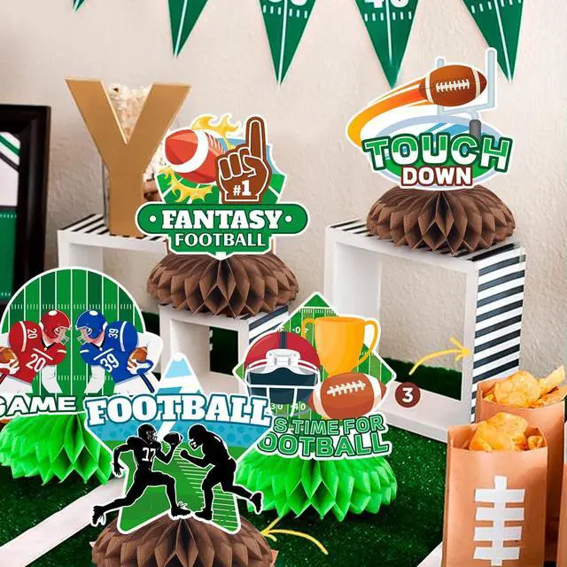 Alt view image 5 of 6 - Football Honeycomb Centerpiece, 9 Pcs Football Rugby Honeycomb Centerpieces American Football Table Decorations Honeycomb Centerpieces for Football Party Decorations Supplies