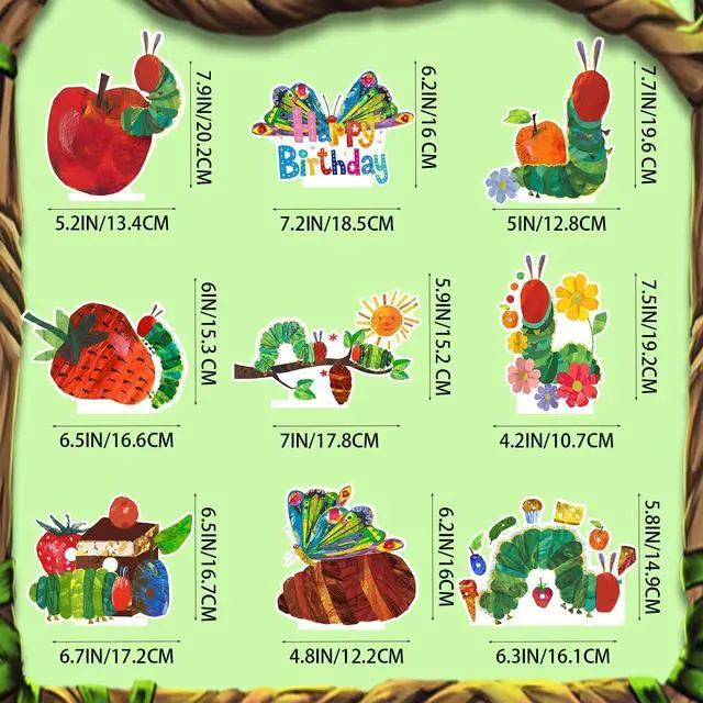 Alt view image 3 of 6 - 9 Pcs The Hungry Caterpillar Party Decoration Caterpillar Honeycomb Centerpiece Hungry Caterpillar Table Centerpiece for The Hungry Caterpillar Birthday Party Decorations