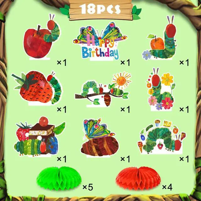 Alt view image 2 of 6 - 9 Pcs The Hungry Caterpillar Party Decoration Caterpillar Honeycomb Centerpiece Hungry Caterpillar Table Centerpiece for The Hungry Caterpillar Birthday Party Decorations