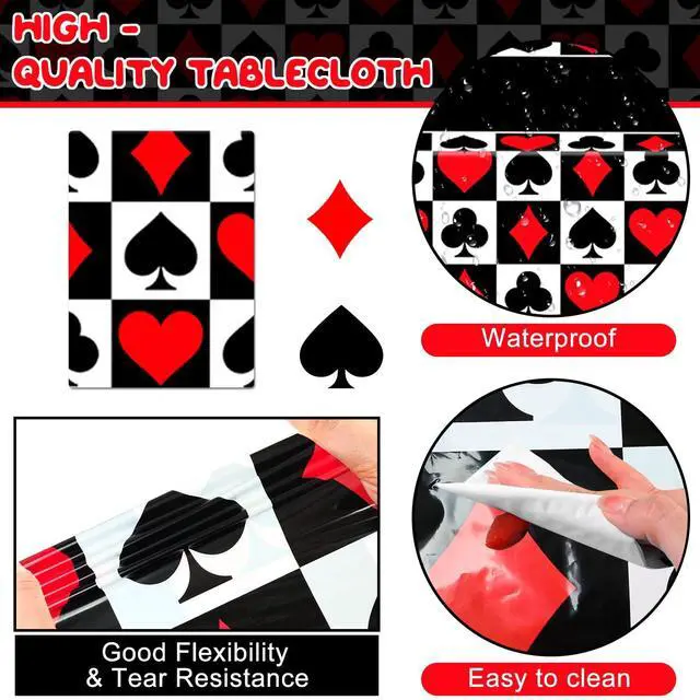 Alt view image 2 of 6 - Casino Theme Party Decor, 85 Pcs Casino Night Decorations Set - Casino Party Balloons Backdrop Cake Topper Tablecloth etc Las Vegas Party Decorations supplies
