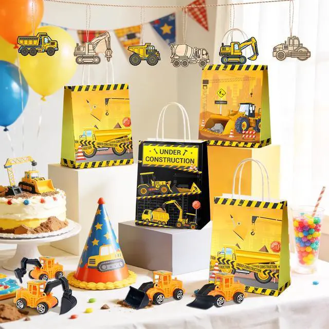 Alt view image 4 of 6 - Construction Vehicle Favors, 98pcs Construction Truck Party Favors Set Includes Construction Vehicle toys Bubble Wands Stickers Stampers etc Construction Party Favor for Excavator Birthday Decorations
