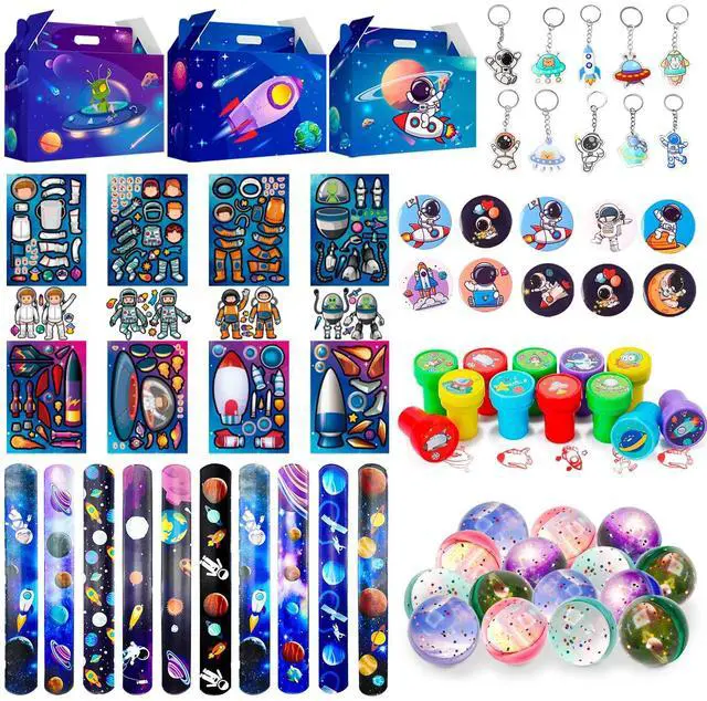 Main image of Space Party Favor Boxes Kit, 70 Pcs Space Birthday Decorations Include Space Goodie Bags Bracelets etc Space Birthday Party Favors Bags for Space Birthday Party Decorations Supplies