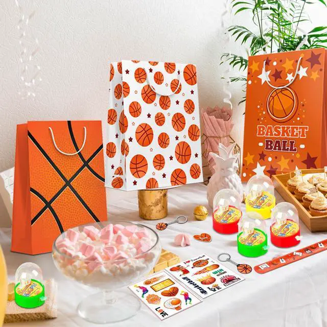 Alt view image 5 of 6 - Basketball Birthday Party Favors Bags Fillers, 122 Pcs Basketball Party Keychain Gift Bags Bracelets Stickers etc Basketball Goodie Bags Stuffers for Basketball Birthday Party Decorations Supplies