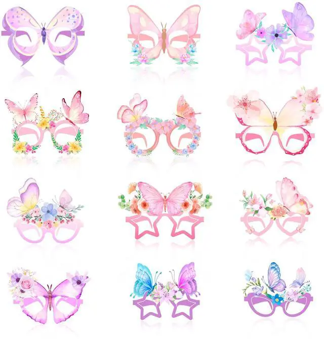 Main image of Butterfly Paper Glasses, 36 Pcs Butterfly Party Paper Eyeglasses, Spring Butterfly Party Glasses for Butterfly Birthday Decorations Supplies or Photo Booth Props
