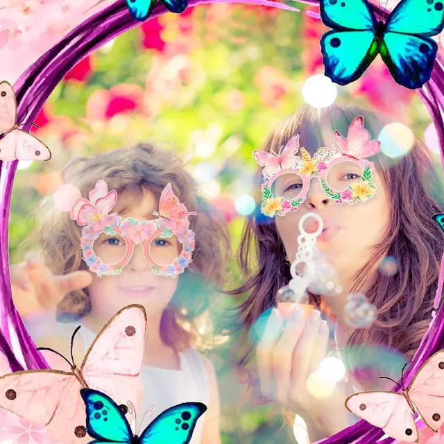 Alt view image 6 of 6 - Butterfly Paper Glasses, 36 Pcs Butterfly Party Paper Eyeglasses, Spring Butterfly Party Glasses for Butterfly Birthday Decorations Supplies or Photo Booth Props