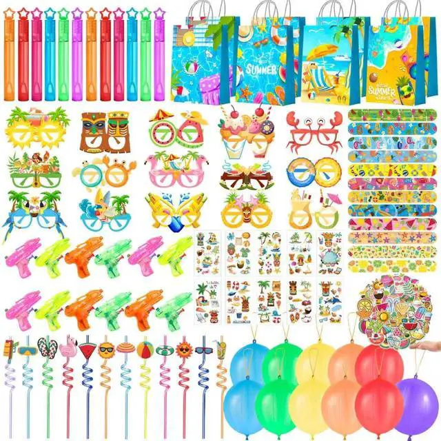 Main image of 150 Pcs Pool Party Favors Fillers Summer Goodie Bag Paper Glasses Water Guns