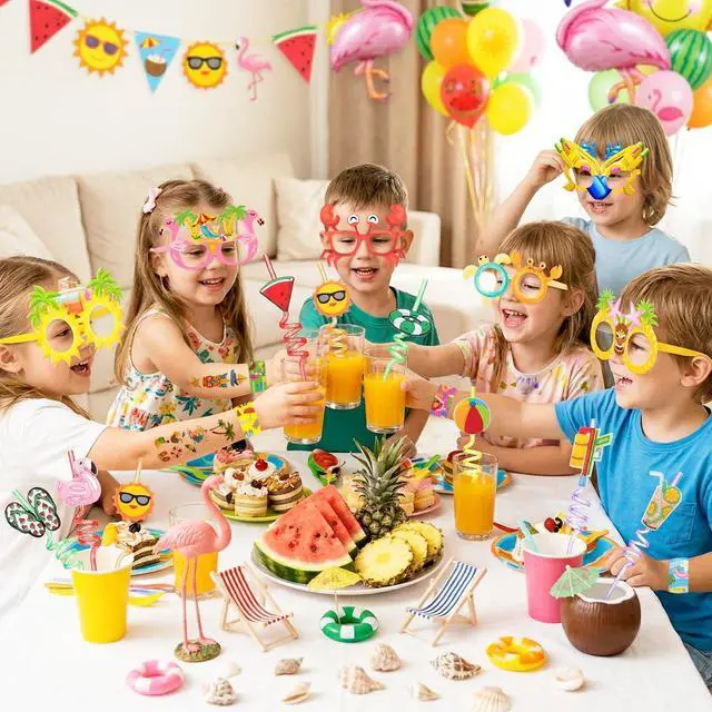 Alt view image 4 of 7 - 150 Pcs Pool Party Favors Fillers Summer Goodie Bag Paper Glasses Water Guns