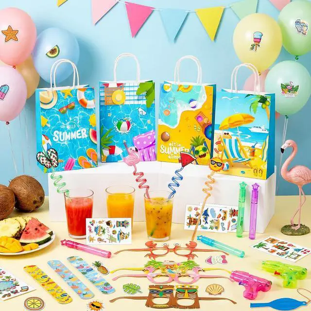 Alt view image 6 of 7 - 150 Pcs Pool Party Favors Fillers Summer Goodie Bag Paper Glasses Water Guns