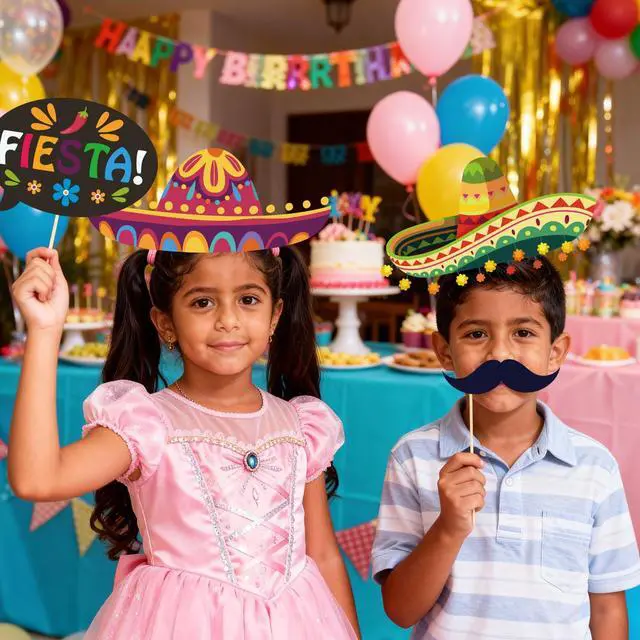 Alt view image 5 of 6 - Mexican Party Decorations, 30 Pcs Cinco De Mayo Taco Photo Booth Props Mexican Party Photo Booth Props for Mexican Fiesta Party Decorations Supplies