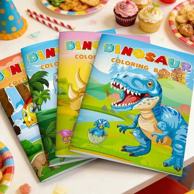 Alt view image 4 of 7 - 24 Pcs Dinosaur Mini Coloring Books, Dinosaur Coloring Book Bulk with 12 Colorful Pencils, Dino Coloring Book for Dinosaur Birthday Decorations Supplies Dinosaur Party Favors Fillers