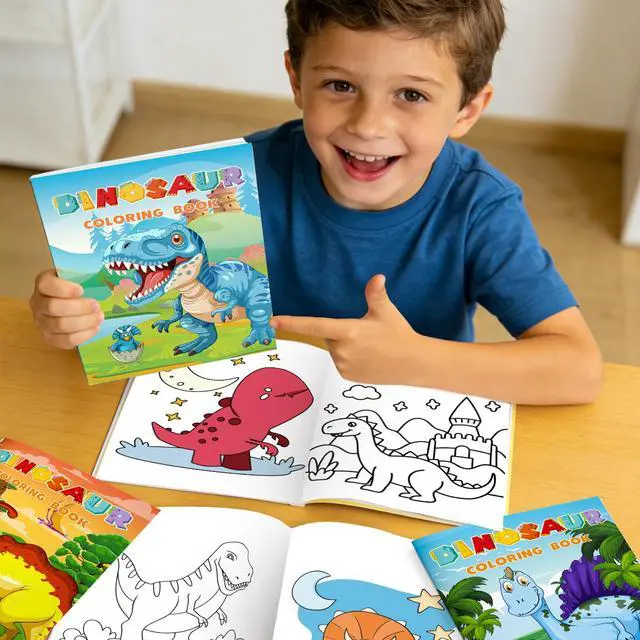 Alt view image 5 of 7 - 24 Pcs Dinosaur Mini Coloring Books, Dinosaur Coloring Book Bulk with 12 Colorful Pencils, Dino Coloring Book for Dinosaur Birthday Decorations Supplies Dinosaur Party Favors Fillers