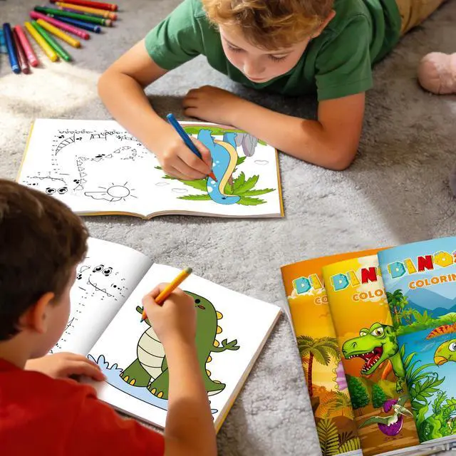 Alt view image 7 of 7 - 24 Pcs Dinosaur Mini Coloring Books, Dinosaur Coloring Book Bulk with 12 Colorful Pencils, Dino Coloring Book for Dinosaur Birthday Decorations Supplies Dinosaur Party Favors Fillers