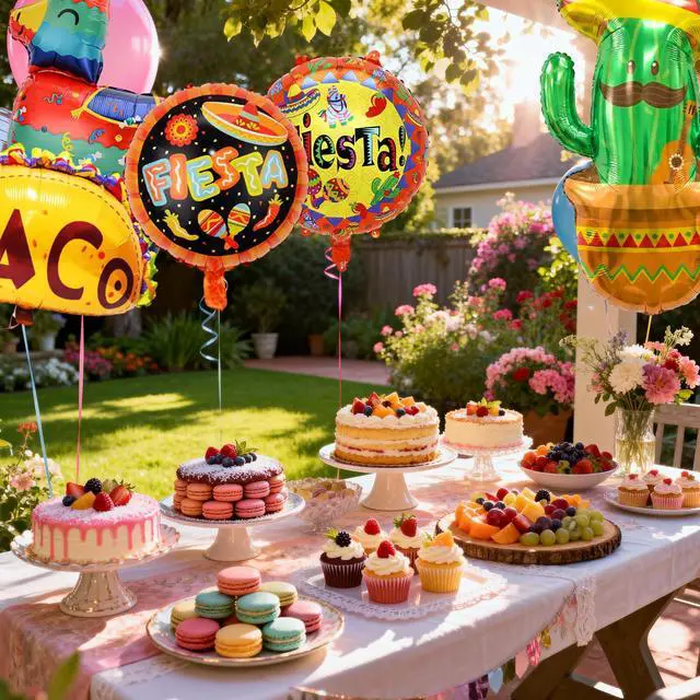 Alt view image 4 of 6 - Mexican Fiesta Decorations for Fiesta Party Decorations, 10pcs Mexican Foil Balloons Mexican Fiesta Balloons Mexican Theme Balloons for Cinco De Mayo Decorations Taco Party Decorations