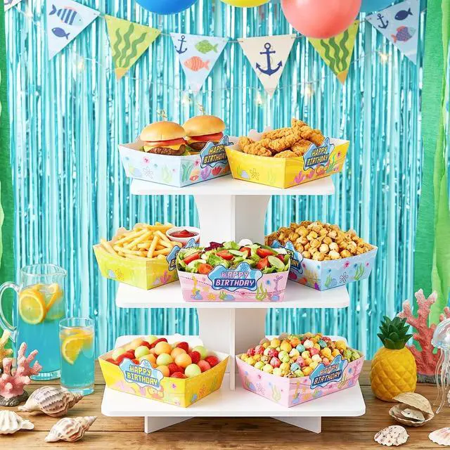 Alt view image 6 of 7 - Cartoon Sponge Party Supplies, 32 Pcs Sponge Themed Paper Food Trays Sponge Themed Serving Tray Nacho Trays Cartoon Sponge Party Paper Trays for Cartoon Sponge Party Decoration