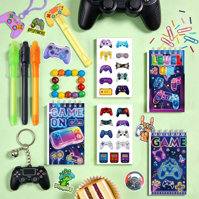 Alt view image 4 of 7 - Video Game Party Favors, 146 Pcs Gamer Party Favors Set Includes Gamer Goodie Bags Slap Bracelets Bubble Wand etc Gaming Theme Birthday Party Favors for Gamer Party Supplies