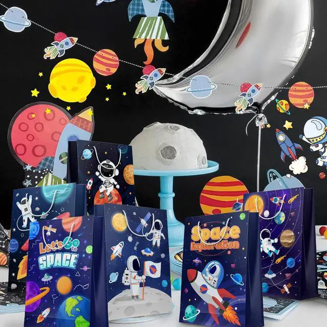 Alt view image 6 of 6 - Space Goodie Bags, 24 Pcs Space Party Favor Bags Set - Space Party Bags, Outer Space Treat Bags & Space Gift Bags for Space Birthday Party Decorations/Space Themed Party Decorations