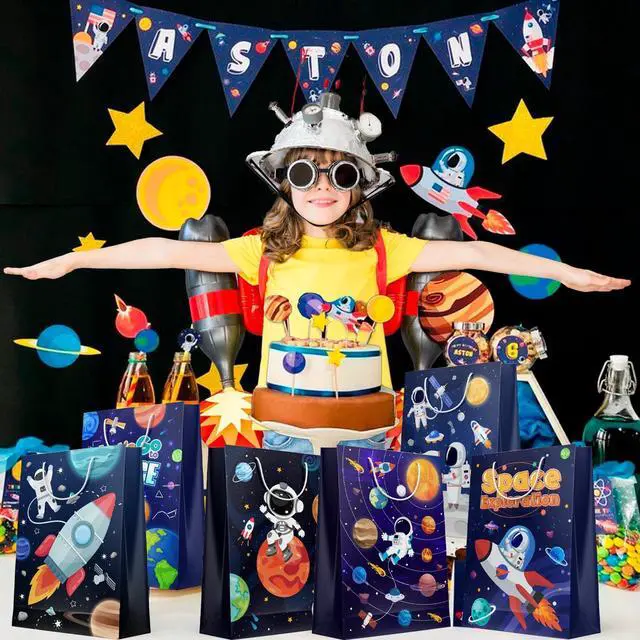 Alt view image 5 of 6 - Space Goodie Bags, 24 Pcs Space Party Favor Bags Set - Space Party Bags, Outer Space Treat Bags & Space Gift Bags for Space Birthday Party Decorations/Space Themed Party Decorations