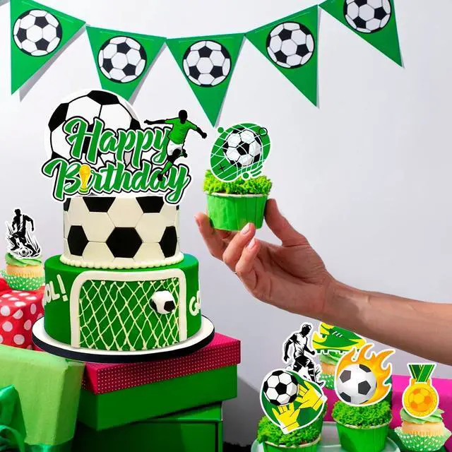 Alt view image 4 of 6 - 13 Pcs Soccer Cake Topper Set - Soccer Cupcake Toppers + Soccer Ball Cake Topper/Soccer Birthday Cake Topper, Soccer Party Cake Topper for Soccer Birthday Party Decorations